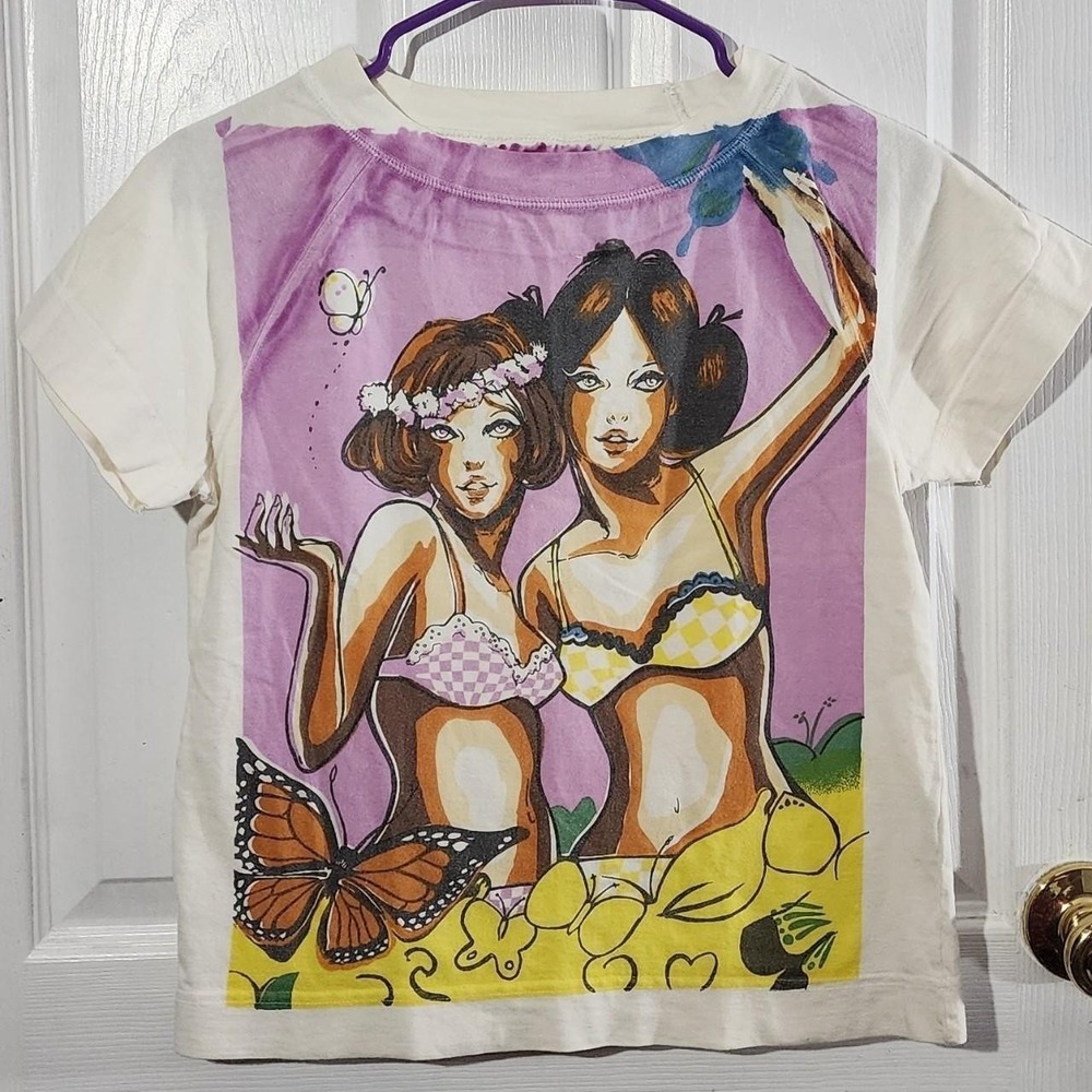 White Vintage Y2K Beach Babes Graphic Print Tshirt